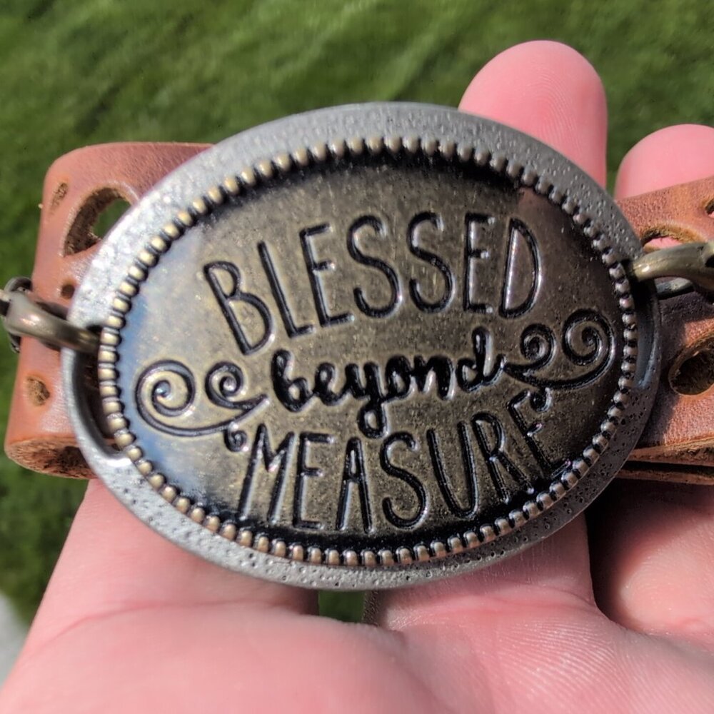 Blessed Beyond Measure Leather Banded Bracelet - Picture 1 of 6